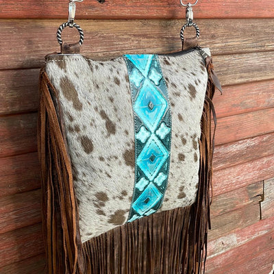 Shania - Longhorn w/ Turquoise Matrix Navajo-Shania-Western-Cowhide-Bags-Handmade-Products-Gifts-Dancing Cactus Designs