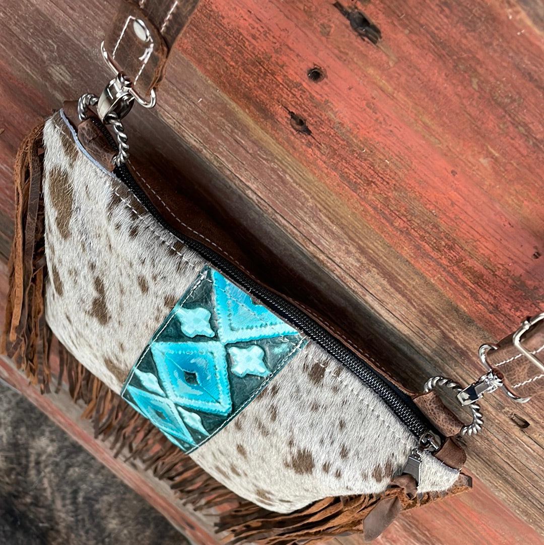 Shania - Longhorn w/ Turquoise Matrix Navajo-Shania-Western-Cowhide-Bags-Handmade-Products-Gifts-Dancing Cactus Designs