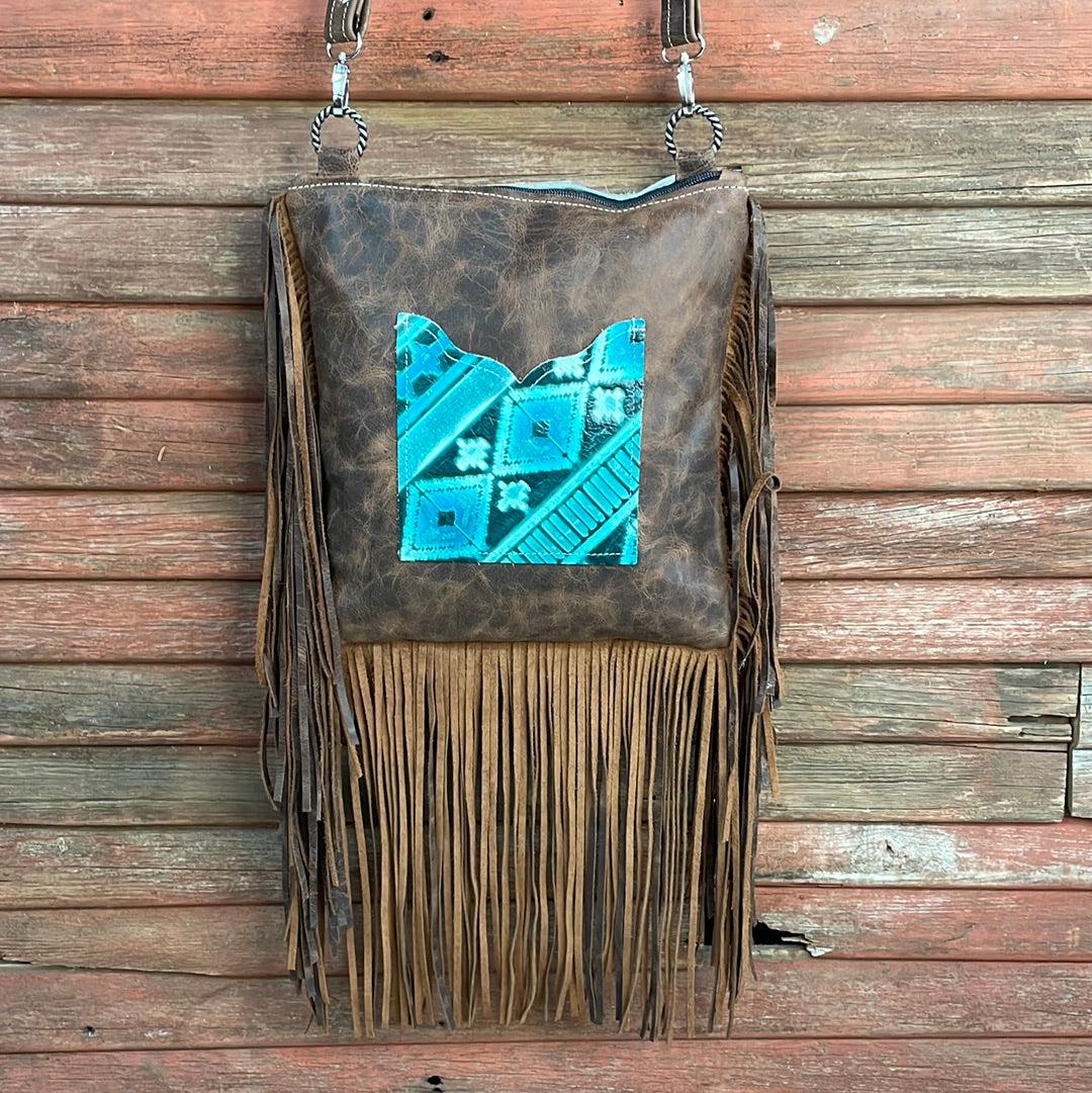 Shania - Longhorn w/ Turquoise Matrix Navajo-Shania-Western-Cowhide-Bags-Handmade-Products-Gifts-Dancing Cactus Designs