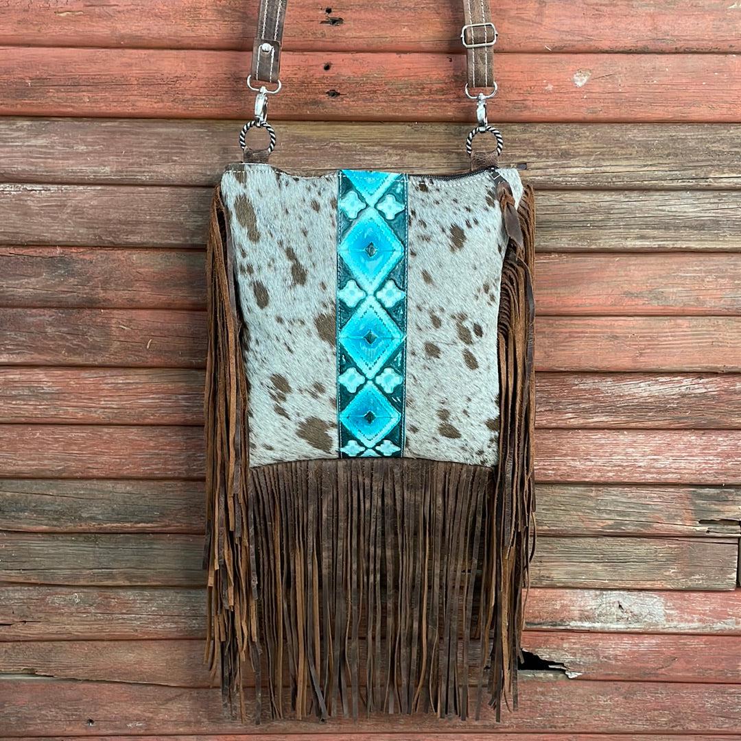 Shania - Longhorn w/ Turquoise Matrix Navajo-Shania-Western-Cowhide-Bags-Handmade-Products-Gifts-Dancing Cactus Designs
