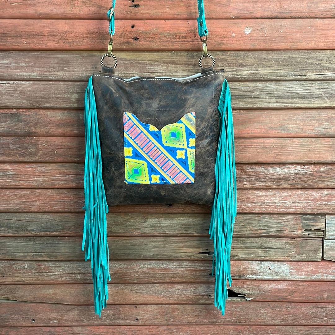 Shania - Rainbow w/ Rainbow Patch-Shania-Western-Cowhide-Bags-Handmade-Products-Gifts-Dancing Cactus Designs