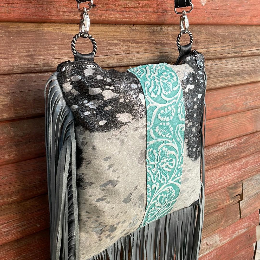 Shania - Silver Acid w/ Turquoise Sand Tool-Shania-Western-Cowhide-Bags-Handmade-Products-Gifts-Dancing Cactus Designs