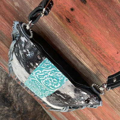 Shania - Silver Acid w/ Turquoise Sand Tool-Shania-Western-Cowhide-Bags-Handmade-Products-Gifts-Dancing Cactus Designs