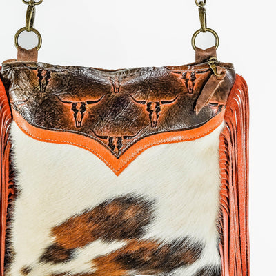 Shania - Tricolor w/ Fire Skulls-Shania-Western-Cowhide-Bags-Handmade-Products-Gifts-Dancing Cactus Designs