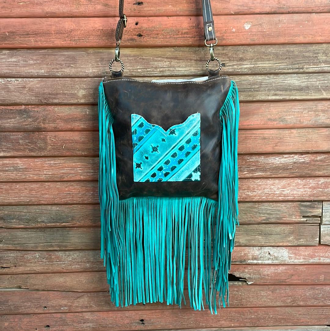 Shania - Tricolor w/ Turquoise Matrix Navajo-Shania-Western-Cowhide-Bags-Handmade-Products-Gifts-Dancing Cactus Designs