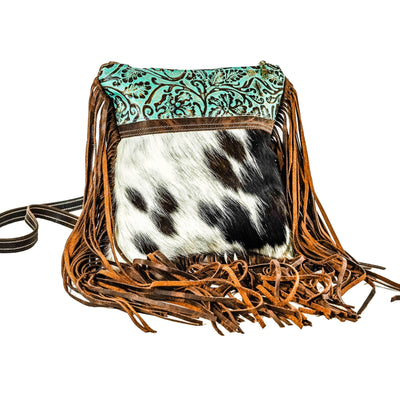 Shania - Tricolor w/ Turquoise Tool-Shania-Western-Cowhide-Bags-Handmade-Products-Gifts-Dancing Cactus Designs