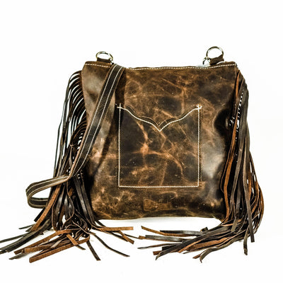 Shania (unlined) - Chocolate & White w/ Turquoise Brands-Shania (unlined)-Western-Cowhide-Bags-Handmade-Products-Gifts-Dancing Cactus Designs