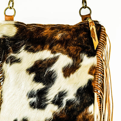 Shania (unlined) - Tricolor Hide w/ No Embossed-Shania (unlined)-Western-Cowhide-Bags-Handmade-Products-Gifts-Dancing Cactus Designs