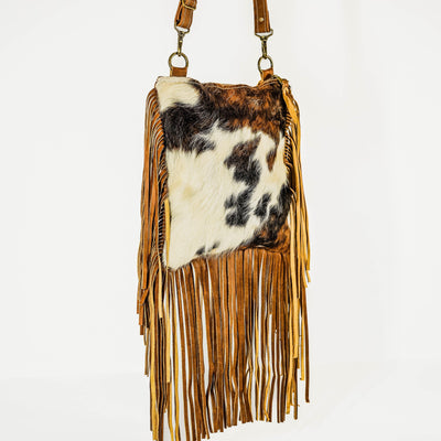 Shania (unlined) - Tricolor Hide w/ No Embossed-Shania (unlined)-Western-Cowhide-Bags-Handmade-Products-Gifts-Dancing Cactus Designs