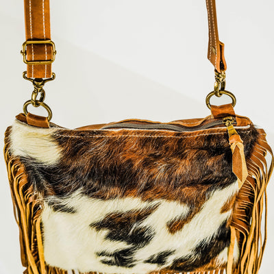 Shania (unlined) - Tricolor Hide w/ No Embossed-Shania (unlined)-Western-Cowhide-Bags-Handmade-Products-Gifts-Dancing Cactus Designs