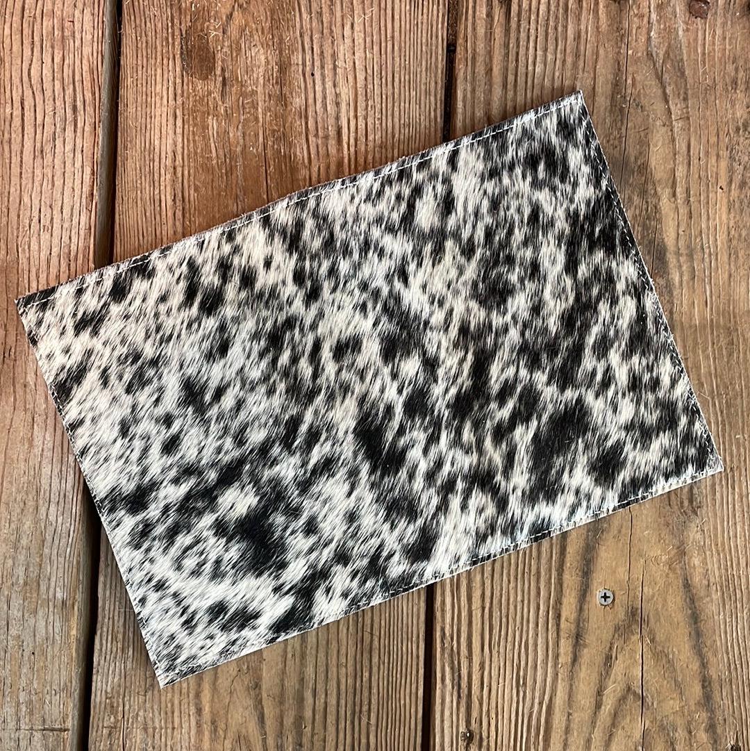Small Notepad Cover - Black & White w/ No Embossed-Small Notepad Cover-Western-Cowhide-Bags-Handmade-Products-Gifts-Dancing Cactus Designs