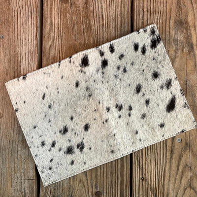 Small Notepad Cover - Black & White w/ No Embossed-Small Notepad Cover-Western-Cowhide-Bags-Handmade-Products-Gifts-Dancing Cactus Designs