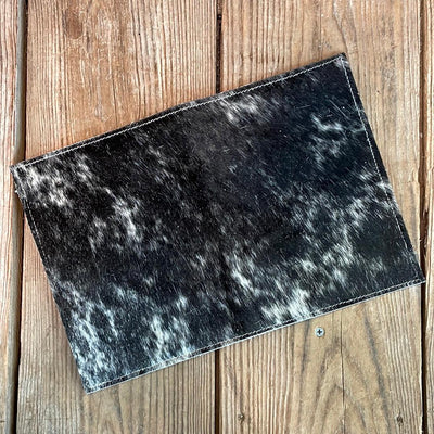 Small Notepad Cover - Black & White w/ No Embossed-Small Notepad Cover-Western-Cowhide-Bags-Handmade-Products-Gifts-Dancing Cactus Designs