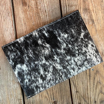 Small Notepad Cover - Black & White w/ No Embossed-Small Notepad Cover-Western-Cowhide-Bags-Handmade-Products-Gifts-Dancing Cactus Designs