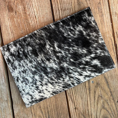 Small Notepad Cover - Black & White w/ No Embossed-Small Notepad Cover-Western-Cowhide-Bags-Handmade-Products-Gifts-Dancing Cactus Designs