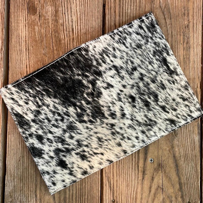 Small Notepad Cover - Black & White w/ No Embossed-Small Notepad Cover-Western-Cowhide-Bags-Handmade-Products-Gifts-Dancing Cactus Designs