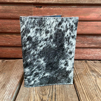 Small Notepad Cover - Black & White w/ No Embossed-Small Notepad Cover-Western-Cowhide-Bags-Handmade-Products-Gifts-Dancing Cactus Designs
