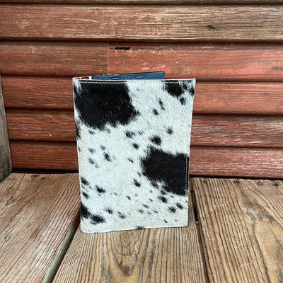 Small Notepad Cover - Black & White w/ No Embossed-Small Notepad Cover-Western-Cowhide-Bags-Handmade-Products-Gifts-Dancing Cactus Designs