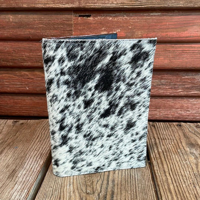 Small Notepad Cover - Black & White w/ No Embossed-Small Notepad Cover-Western-Cowhide-Bags-Handmade-Products-Gifts-Dancing Cactus Designs