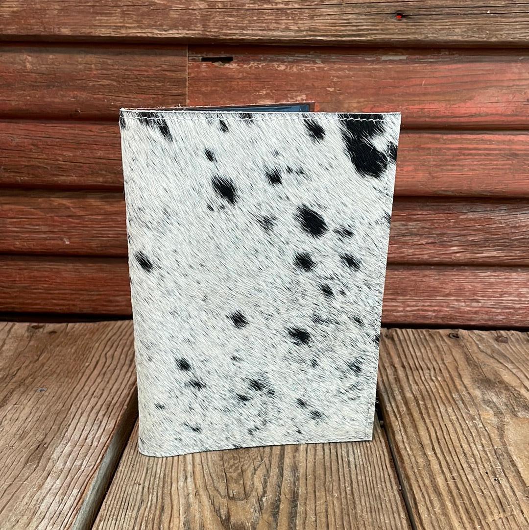 Small Notepad Cover - Black & White w/ No Embossed-Small Notepad Cover-Western-Cowhide-Bags-Handmade-Products-Gifts-Dancing Cactus Designs