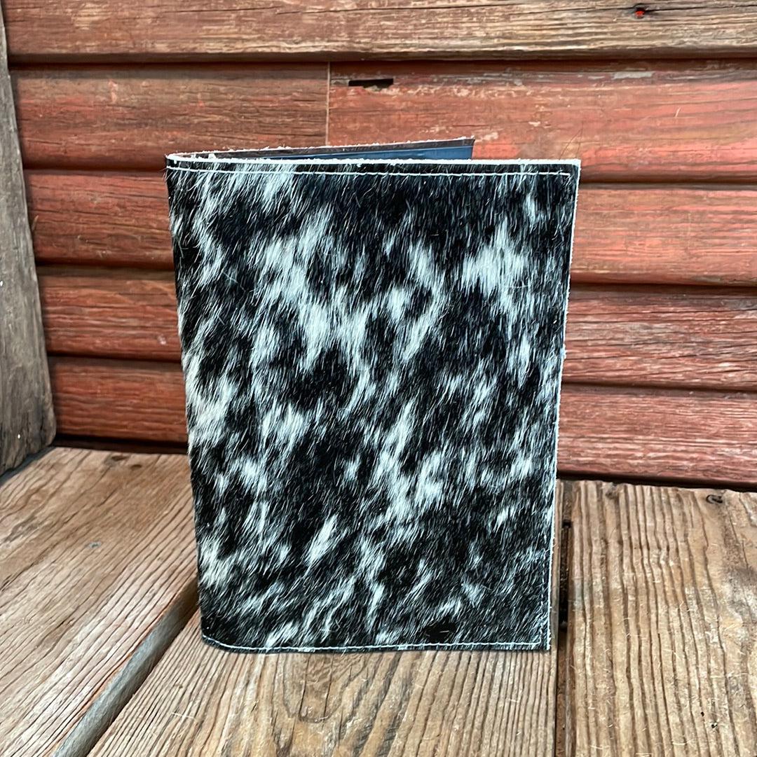 Small Notepad Cover - Black & White w/ No Embossed-Small Notepad Cover-Western-Cowhide-Bags-Handmade-Products-Gifts-Dancing Cactus Designs