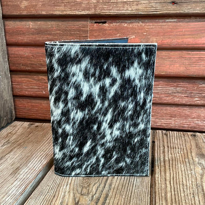 Small Notepad Cover - Black & White w/ No Embossed-Small Notepad Cover-Western-Cowhide-Bags-Handmade-Products-Gifts-Dancing Cactus Designs