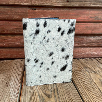 Small Notepad Cover - Black & White w/ No Embossed-Small Notepad Cover-Western-Cowhide-Bags-Handmade-Products-Gifts-Dancing Cactus Designs
