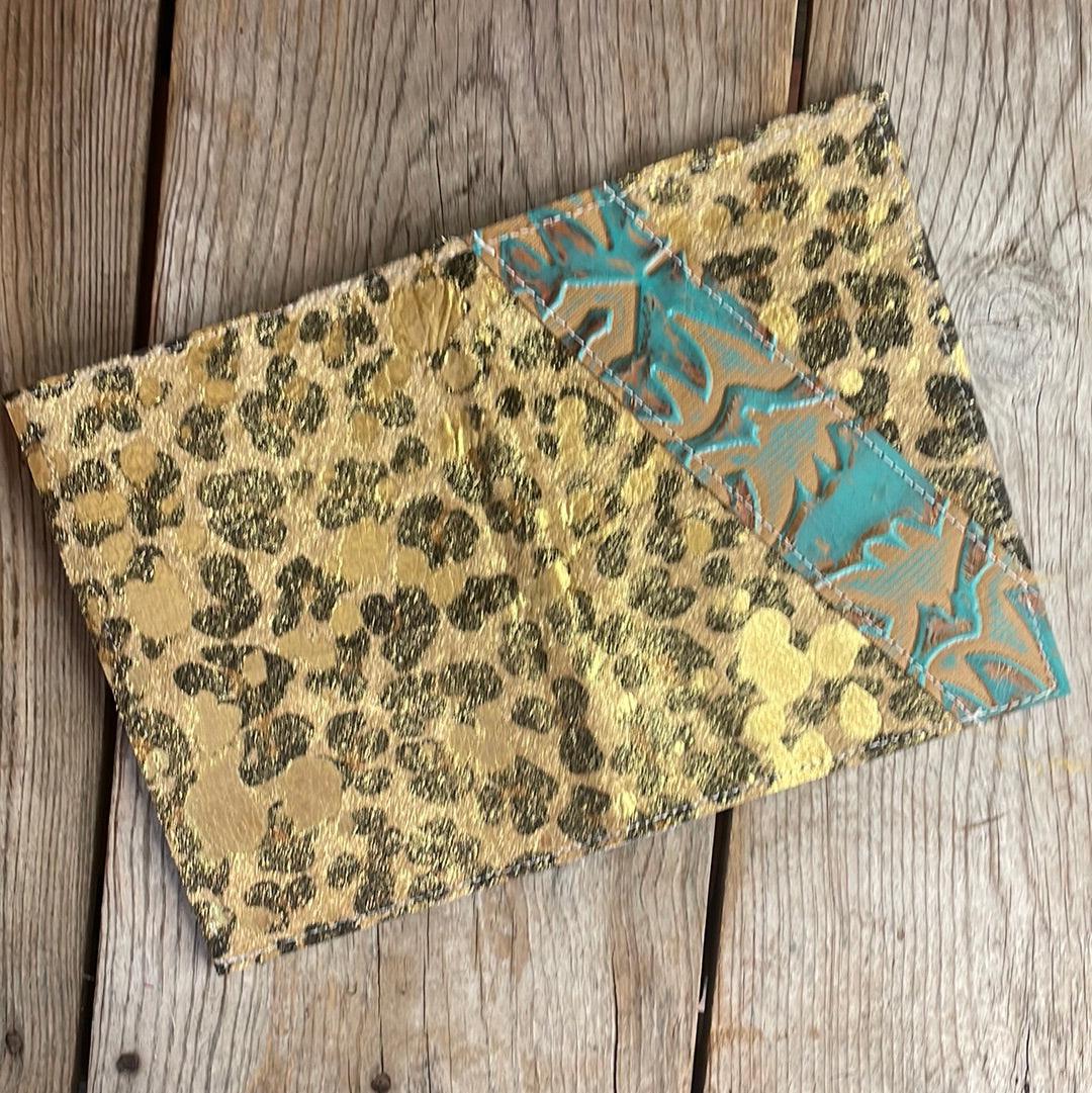 Small Notepad Cover - Leopard Acid w/ Agave Laredo-Small Notepad Cover-Western-Cowhide-Bags-Handmade-Products-Gifts-Dancing Cactus Designs