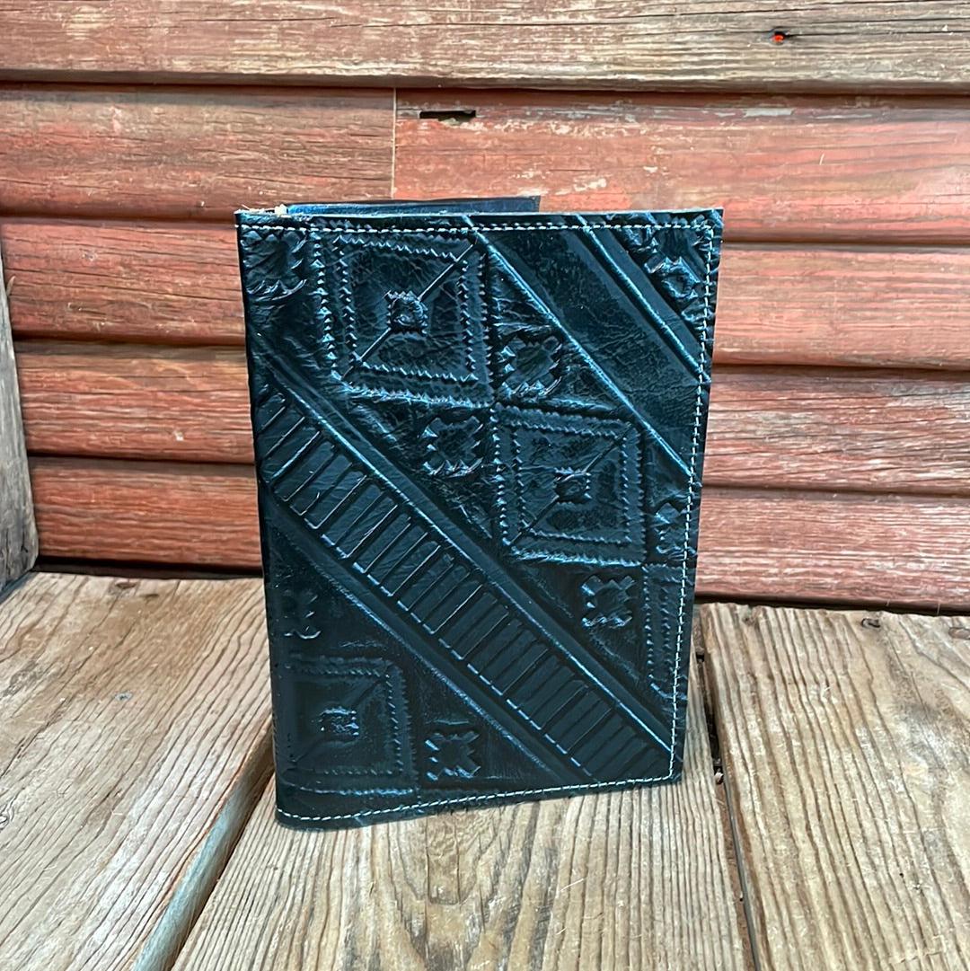 Small Notepad Cover - No Hide w/ Black Navajo-Small Notepad Cover-Western-Cowhide-Bags-Handmade-Products-Gifts-Dancing Cactus Designs