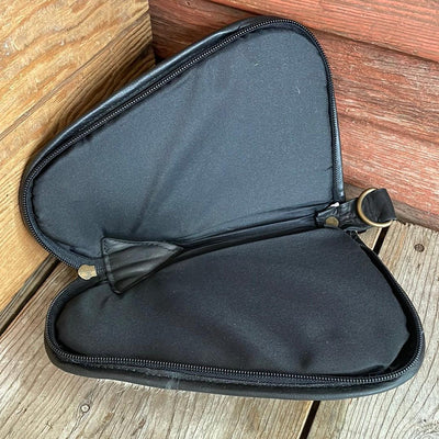 Small Pistol Case - Cowhide w/-Small Pistol Case-Western-Cowhide-Bags-Handmade-Products-Gifts-Dancing Cactus Designs