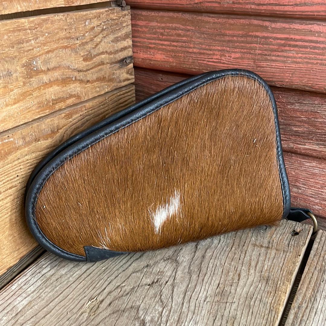 Small Pistol Case - Cowhide w/-Small Pistol Case-Western-Cowhide-Bags-Handmade-Products-Gifts-Dancing Cactus Designs