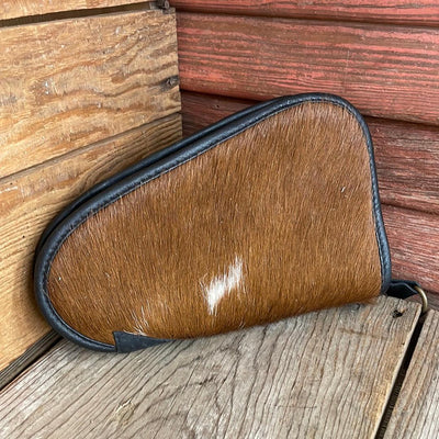 Small Pistol Case - Cowhide w/-Small Pistol Case-Western-Cowhide-Bags-Handmade-Products-Gifts-Dancing Cactus Designs