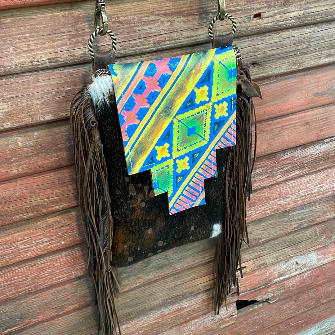 Tammy - Acid Wash w/ Neon Trip Navajo Flap-Tammy-Western-Cowhide-Bags-Handmade-Products-Gifts-Dancing Cactus Designs