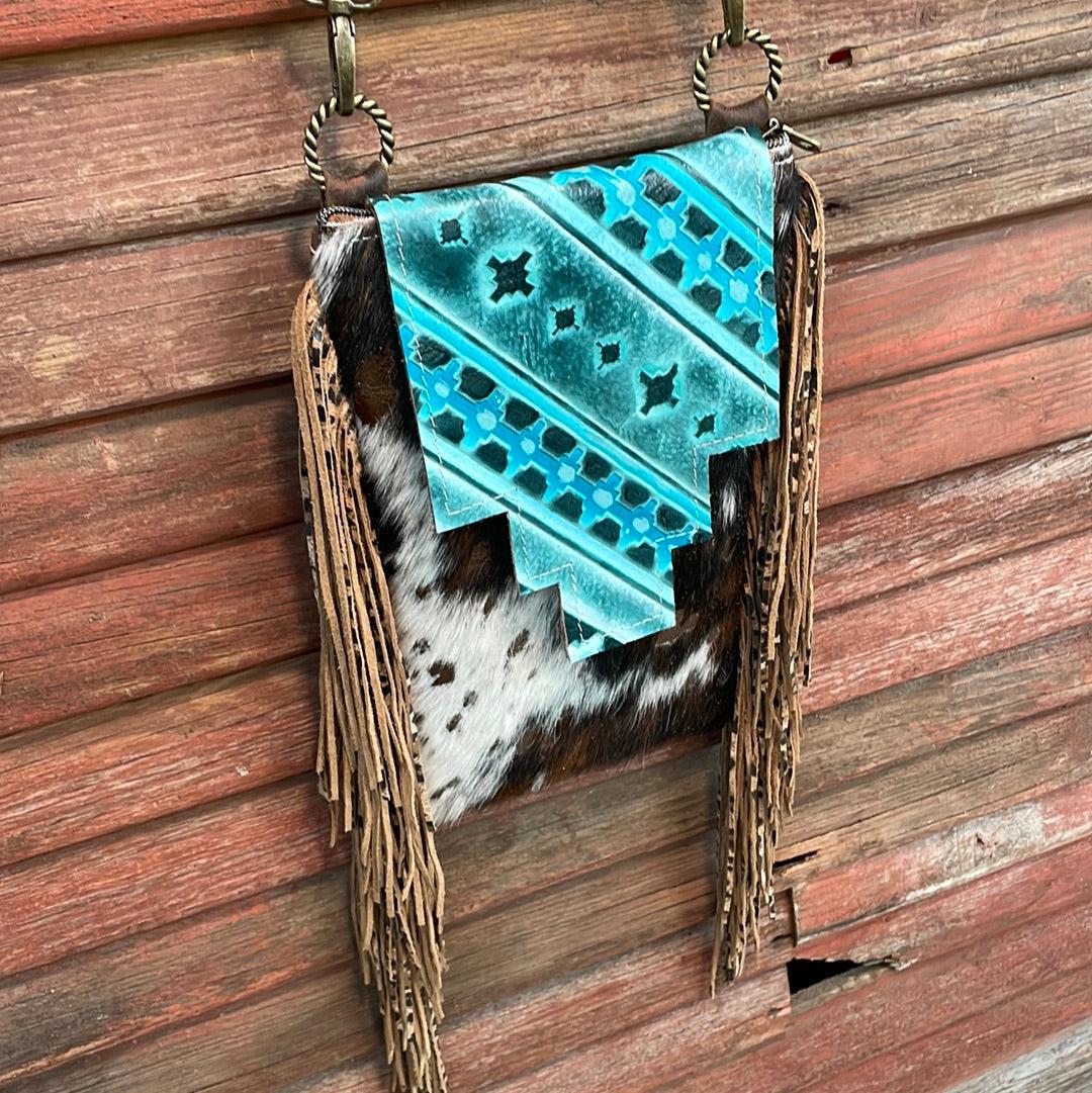 Tammy - Acid Wash w/ Turquoise Matrix Navajo Flap-Tammy-Western-Cowhide-Bags-Handmade-Products-Gifts-Dancing Cactus Designs