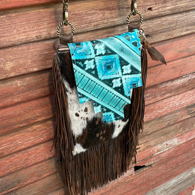Tammy - Acid Wash w/ Turquoise Matrix Navajo Flap-Tammy-Western-Cowhide-Bags-Handmade-Products-Gifts-Dancing Cactus Designs