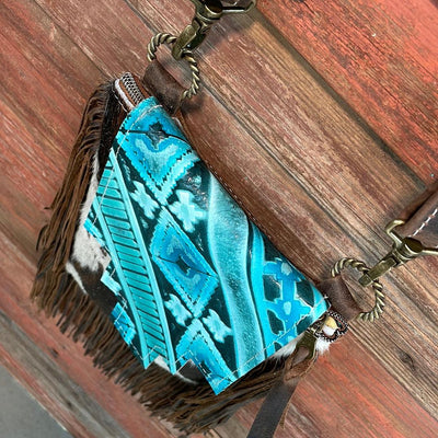 Tammy - Acid Wash w/ Turquoise Matrix Navajo Flap-Tammy-Western-Cowhide-Bags-Handmade-Products-Gifts-Dancing Cactus Designs