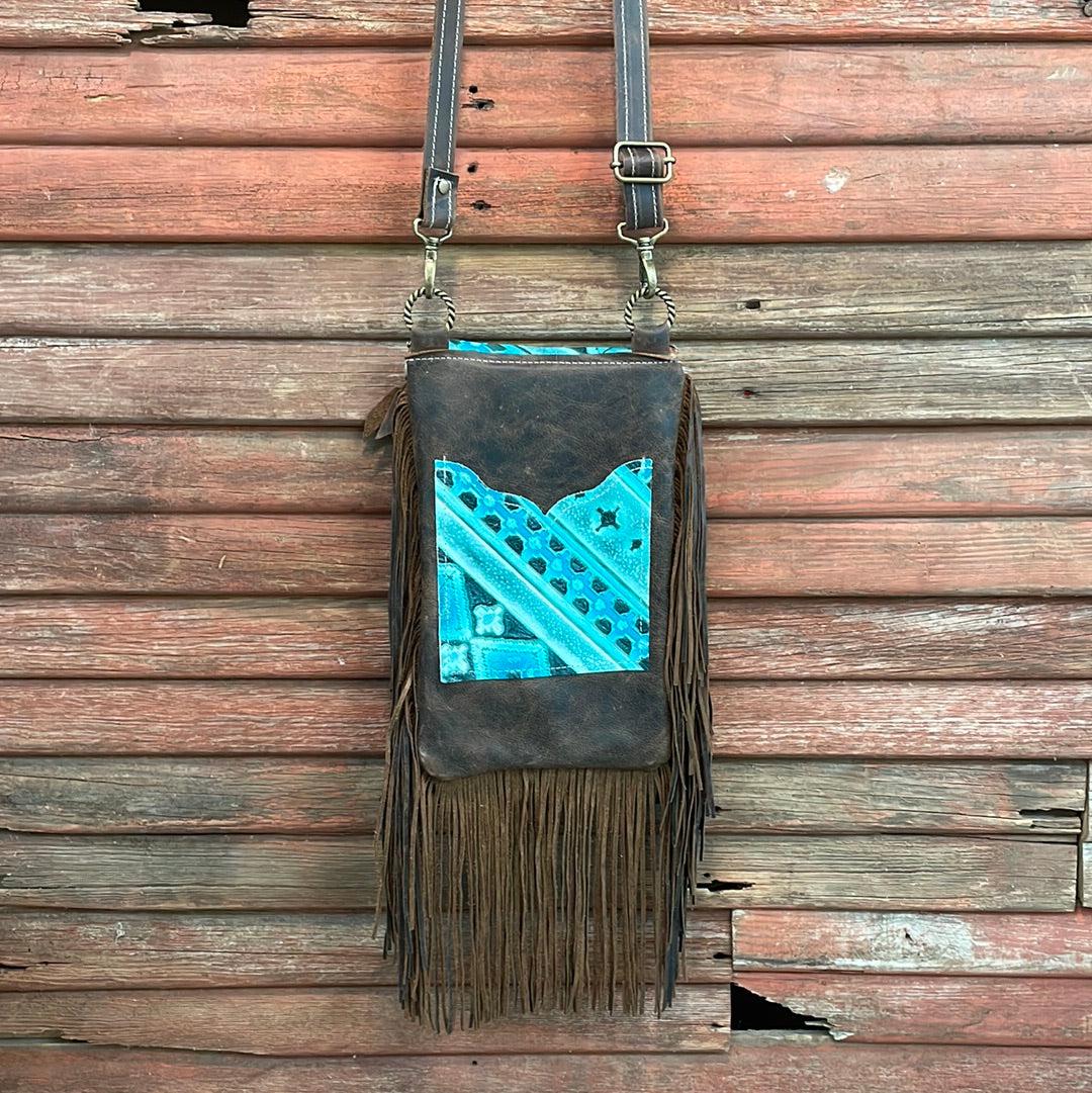 Tammy - Acid Wash w/ Turquoise Matrix Navajo Flap-Tammy-Western-Cowhide-Bags-Handmade-Products-Gifts-Dancing Cactus Designs