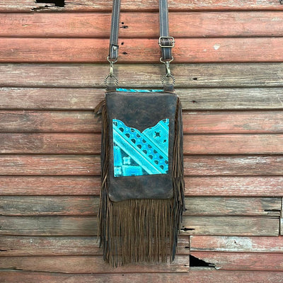 Tammy - Acid Wash w/ Turquoise Matrix Navajo Flap-Tammy-Western-Cowhide-Bags-Handmade-Products-Gifts-Dancing Cactus Designs