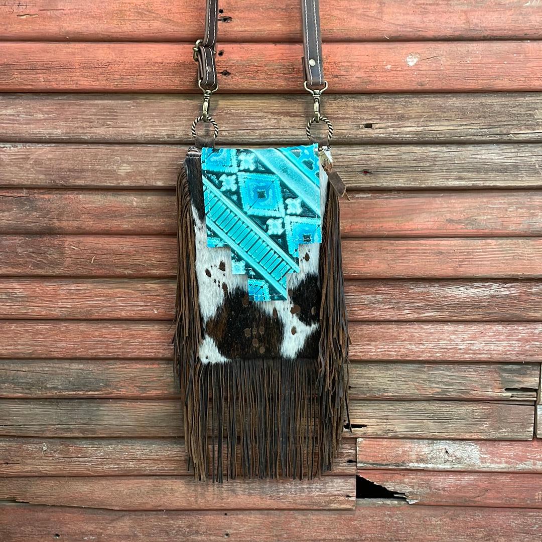 Tammy - Acid Wash w/ Turquoise Matrix Navajo Flap-Tammy-Western-Cowhide-Bags-Handmade-Products-Gifts-Dancing Cactus Designs