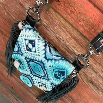Tammy - Black & White w/ Glacier Park Aztec Flap-Tammy-Western-Cowhide-Bags-Handmade-Products-Gifts-Dancing Cactus Designs
