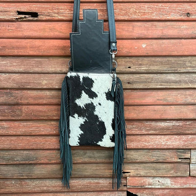 Tammy - Black & White w/ Glacier Park Aztec Flap-Tammy-Western-Cowhide-Bags-Handmade-Products-Gifts-Dancing Cactus Designs