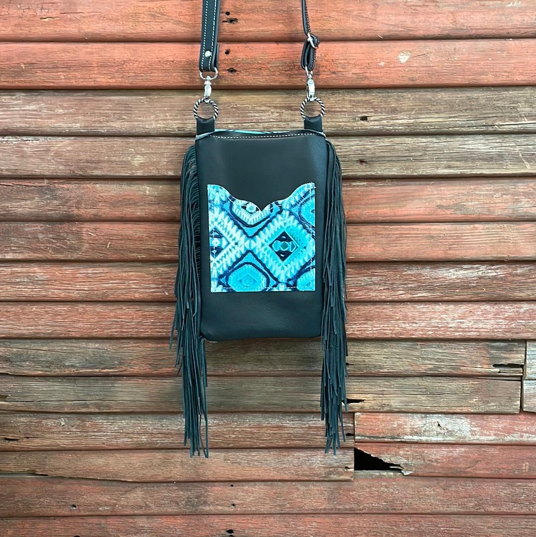 Tammy - Black & White w/ Glacier Park Aztec Flap-Tammy-Western-Cowhide-Bags-Handmade-Products-Gifts-Dancing Cactus Designs