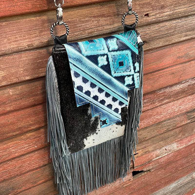Tammy - Black & White w/ Glacier Park Navajo Flap-Tammy-Western-Cowhide-Bags-Handmade-Products-Gifts-Dancing Cactus Designs