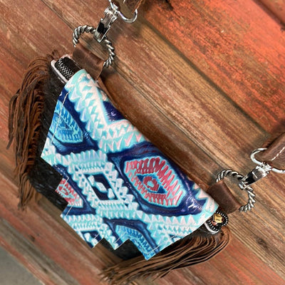 Tammy - Blue Acid w/ Tucson Sundown Aztec Flap-Tammy-Western-Cowhide-Bags-Handmade-Products-Gifts-Dancing Cactus Designs