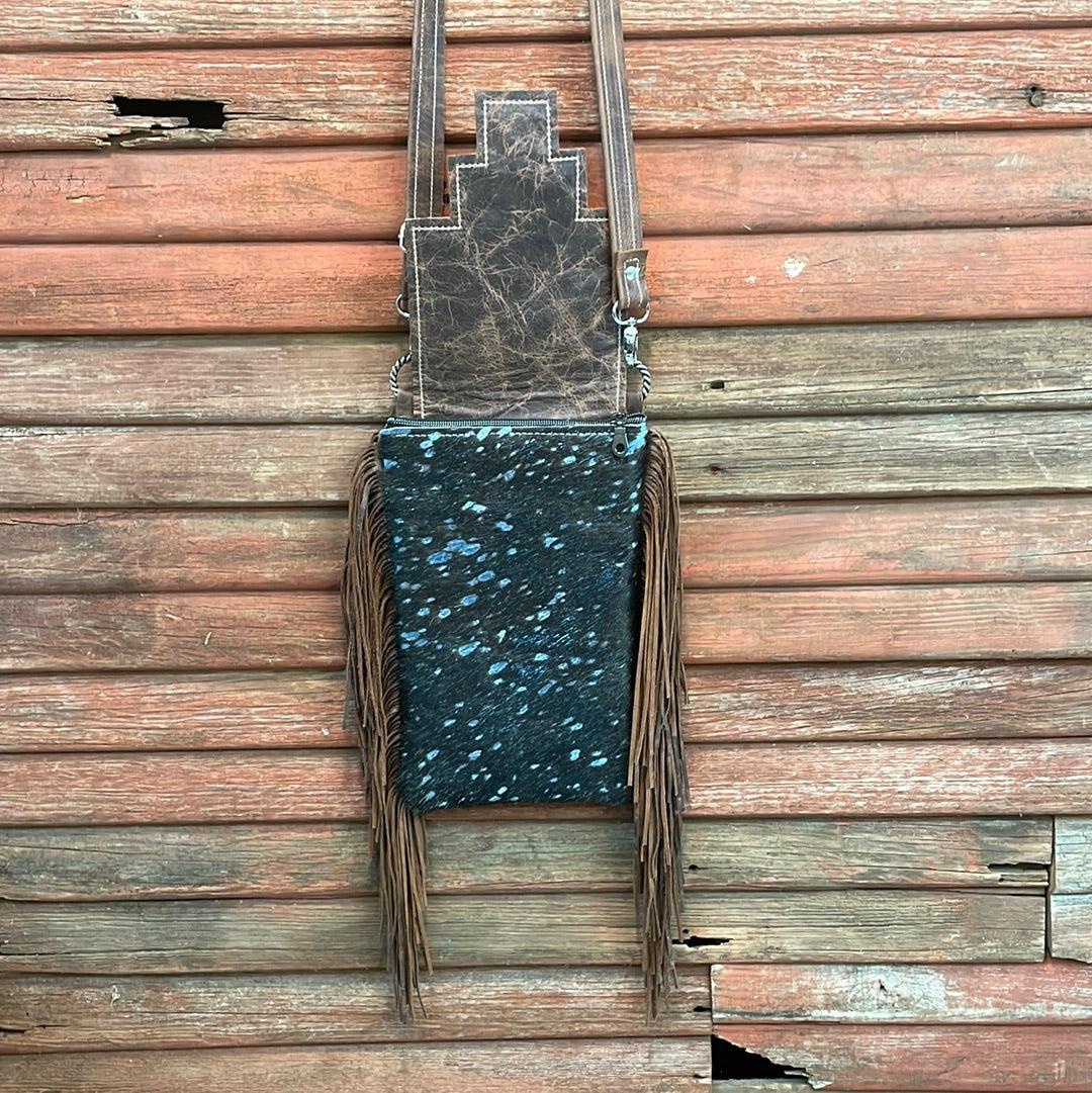 Tammy - Blue Acid w/ Tucson Sundown Aztec Flap-Tammy-Western-Cowhide-Bags-Handmade-Products-Gifts-Dancing Cactus Designs