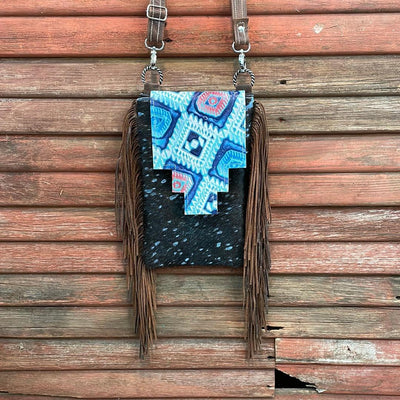 Tammy - Blue Acid w/ Tucson Sundown Aztec Flap-Tammy-Western-Cowhide-Bags-Handmade-Products-Gifts-Dancing Cactus Designs