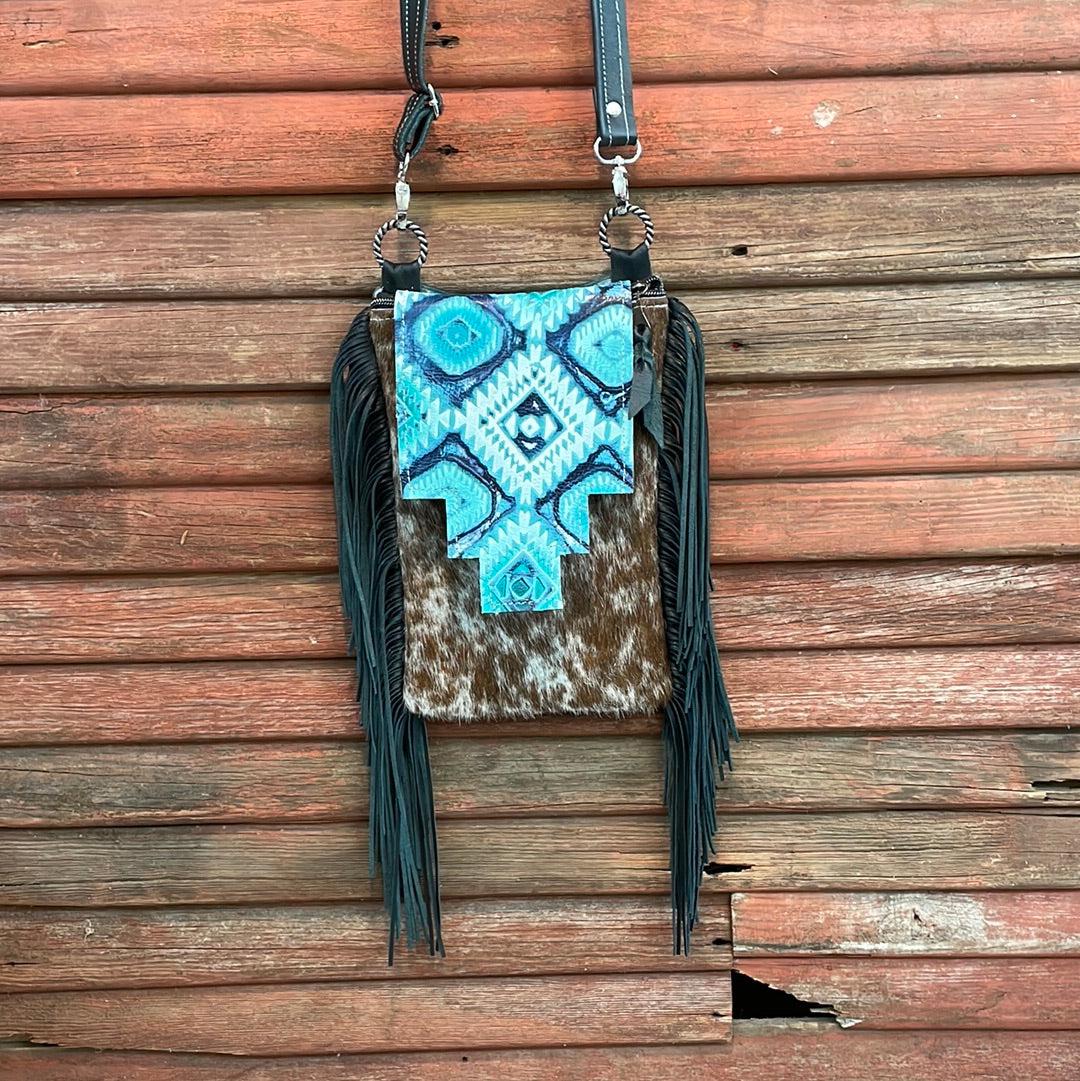 Tammy - Longhorn w/ Glacier Park Aztec Flap-Tammy-Western-Cowhide-Bags-Handmade-Products-Gifts-Dancing Cactus Designs
