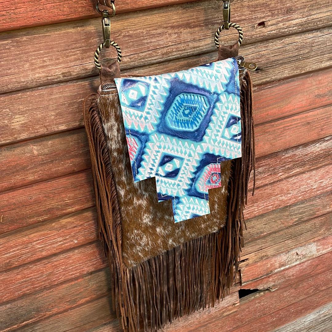 Tammy - Longhorn w/ Tucson Sundown Aztec Flap-Tammy-Western-Cowhide-Bags-Handmade-Products-Gifts-Dancing Cactus Designs