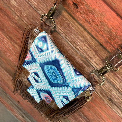 Tammy - Longhorn w/ Tucson Sundown Aztec Flap-Tammy-Western-Cowhide-Bags-Handmade-Products-Gifts-Dancing Cactus Designs