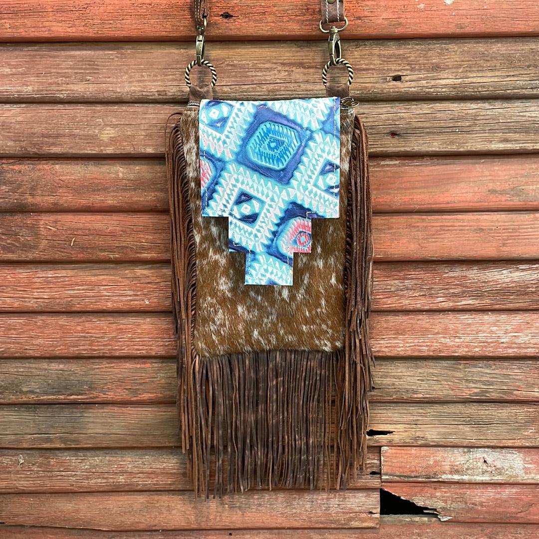 Tammy - Longhorn w/ Tucson Sundown Aztec Flap-Tammy-Western-Cowhide-Bags-Handmade-Products-Gifts-Dancing Cactus Designs